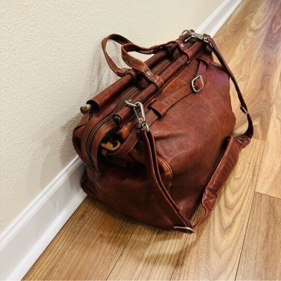 Vintage Cognac Large Wilson's Leather Pelle Studio DuffleOvernight Bag - Picture 3 of 11